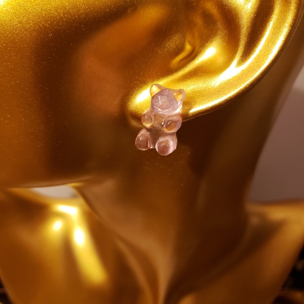 Jelly Bear Candy Color Stud Earrings